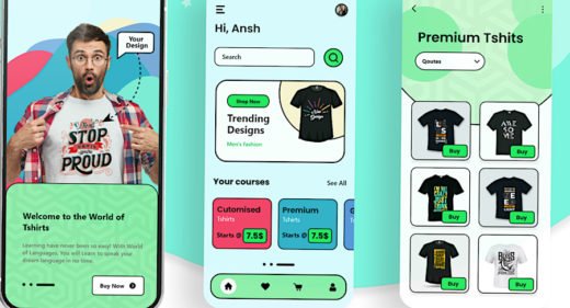 Adobe XD t-shirt printing app concept