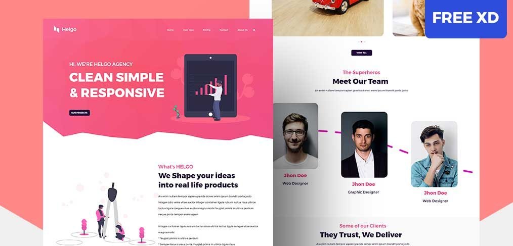 Agency free XD website template