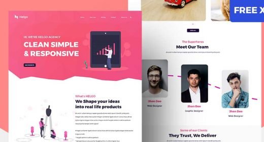 Agency free XD website template