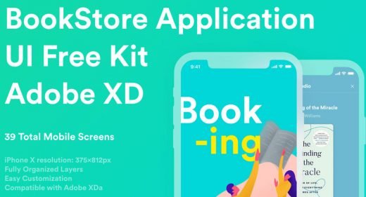 Bookstore App Free UI kit for XD