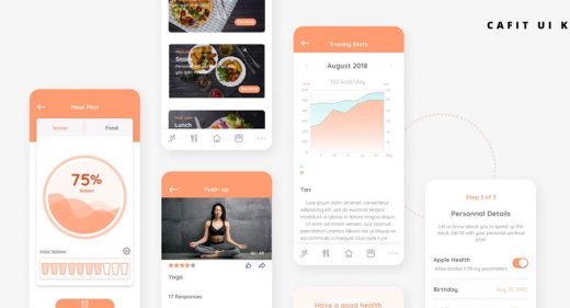 Cafit - Workout free UI kit for XD