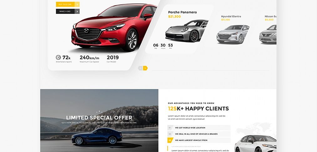 Car auction XD website template