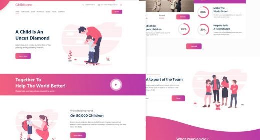 Child Care Homepage XD Template