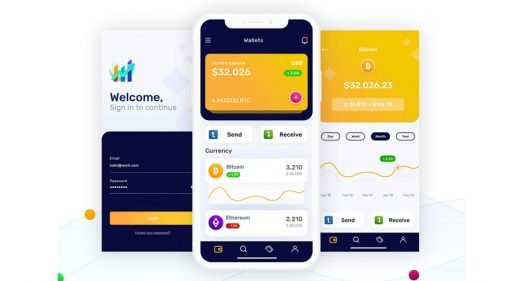 Crypto Wallets Mobile Concept