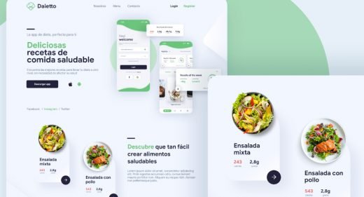 Daietto - Healthy food XD landing template