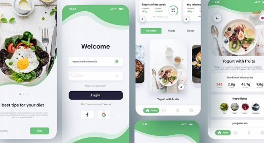 Diet mobile app XD concept