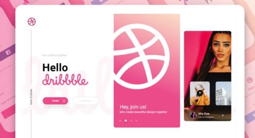 Dribbble login/signup page