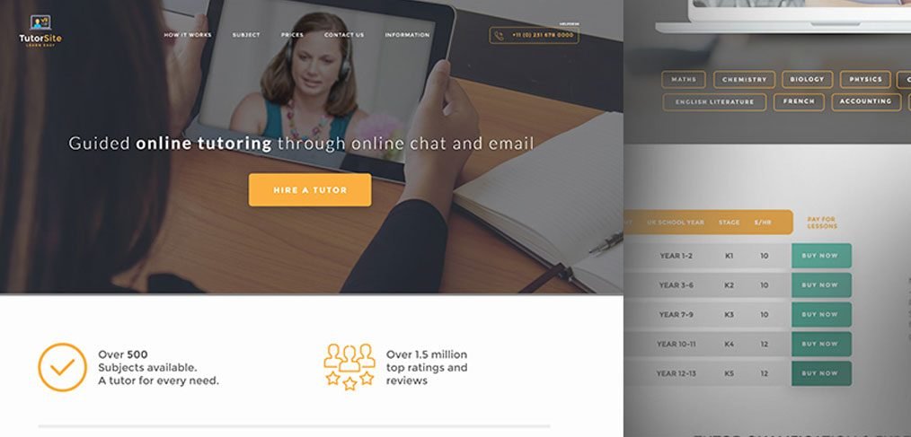 Educational website landing template