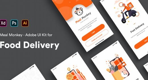 Food delivery iOS XD app template
