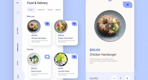 Food delivery XD app template
