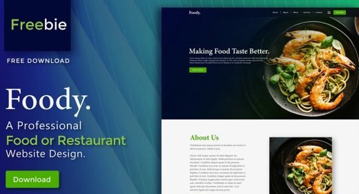 Foodie restaurant XD website template