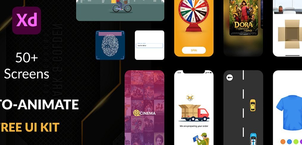 Free auto animate XD UI kit