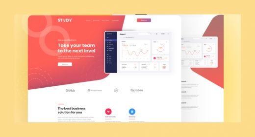 Free Saas XD landing page template