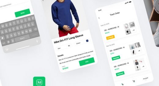 Free XD ecommerce UI kit