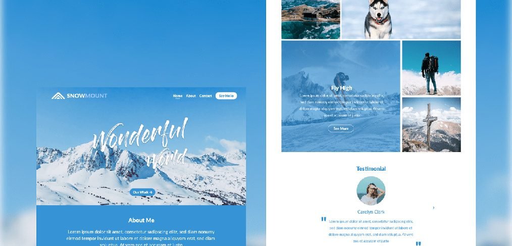 Free XD travel landing page