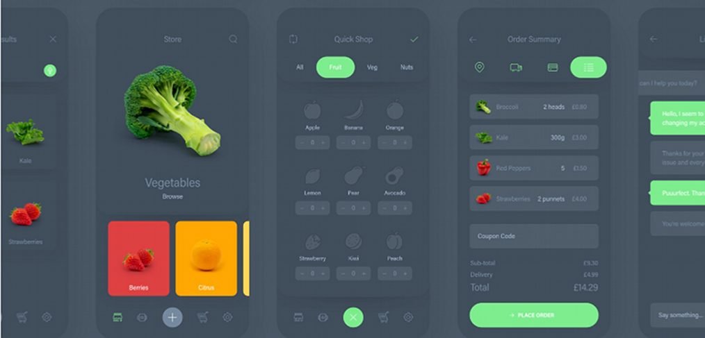 Fresh food - Free mobile XD UI Kit