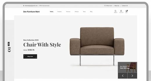 Furniture ecommerce XD template