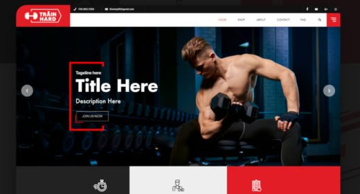 Gym / Fitness website template for XD