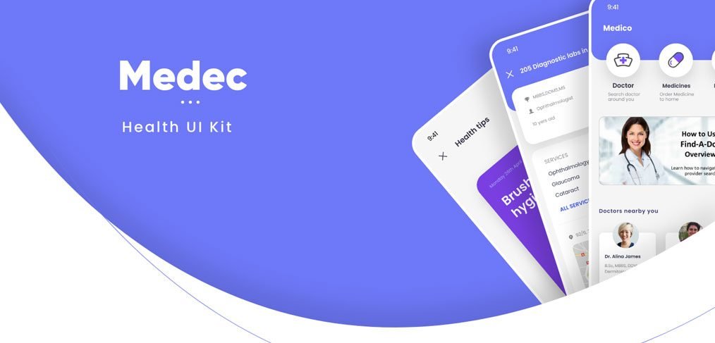 Health app free XD UI kit