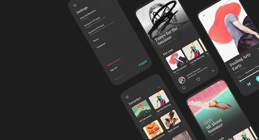 Moood music app XD UI kit