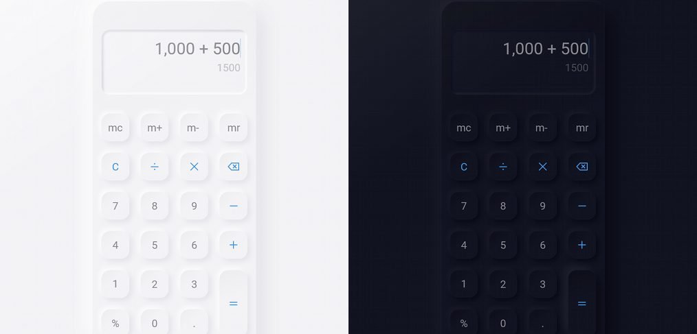 Neumorphic free XD Calculator