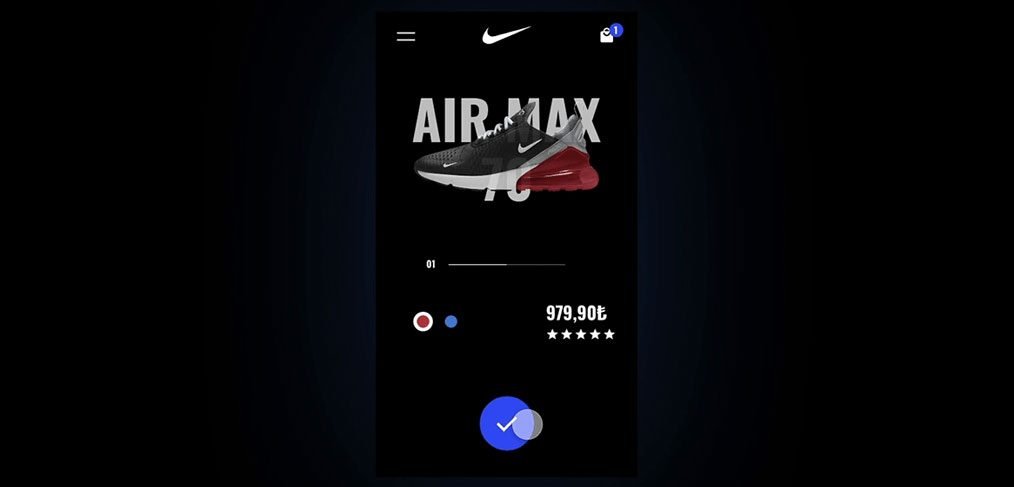 Nike Mobile Animation on Adobe XD