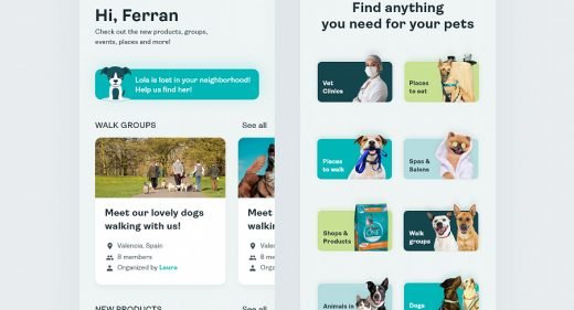 Pets care XD app template