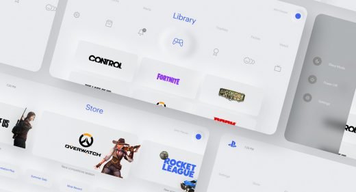 Playstation UI neumorphism concept