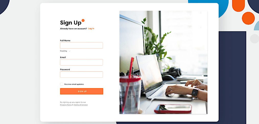 Sign up pages templates for XD