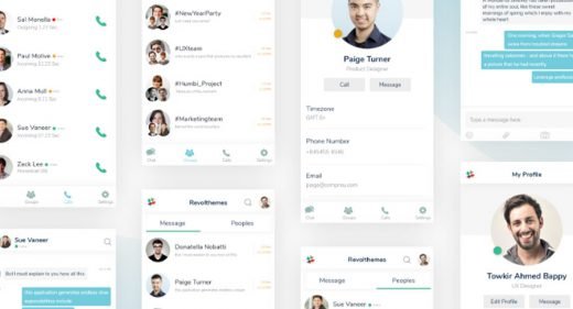 Slack mobile redesign in XD