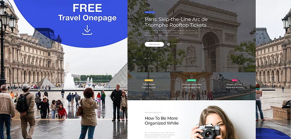 Travel landing page for XD