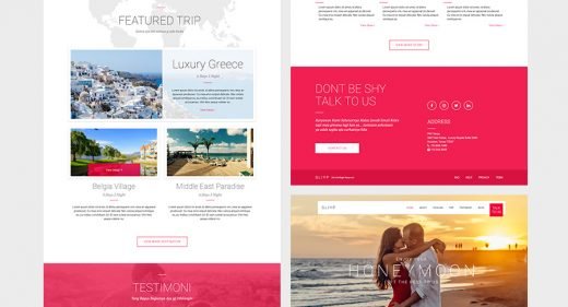 Travel landing page XD