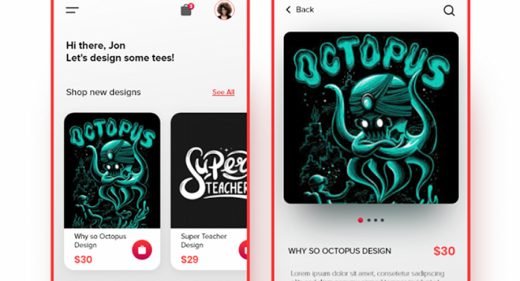 Tshirt Design Store XD App template