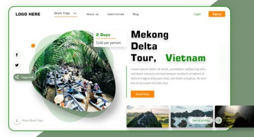 Vietnam travel - XD landing page