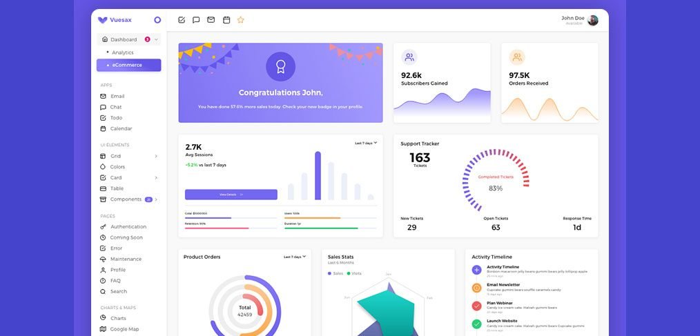 VueSax XD Admin Dashboard