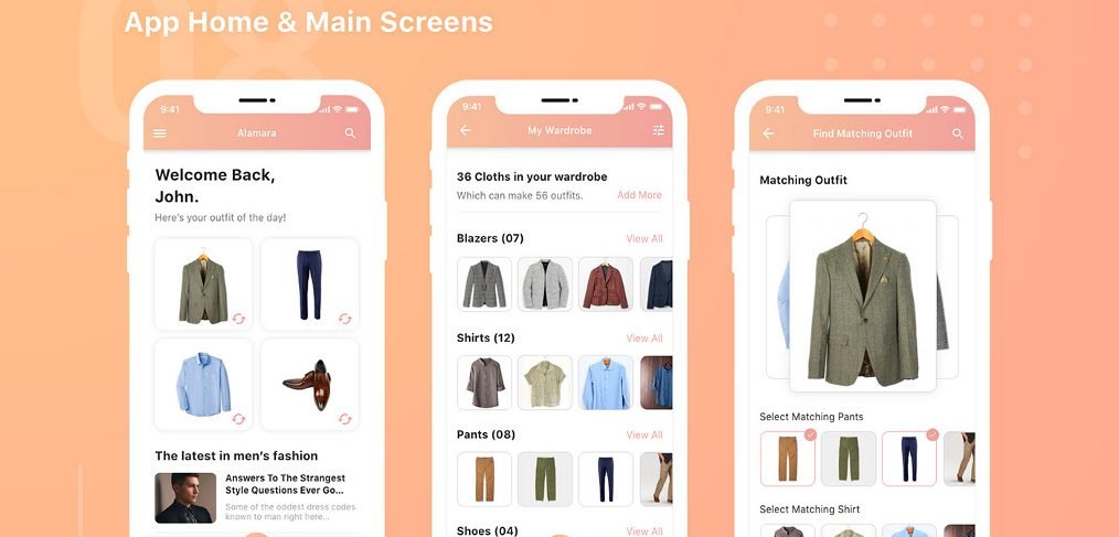 Wardrobe app template for XD