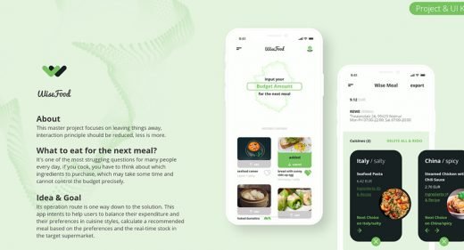 WiseFood free UI kit for XD